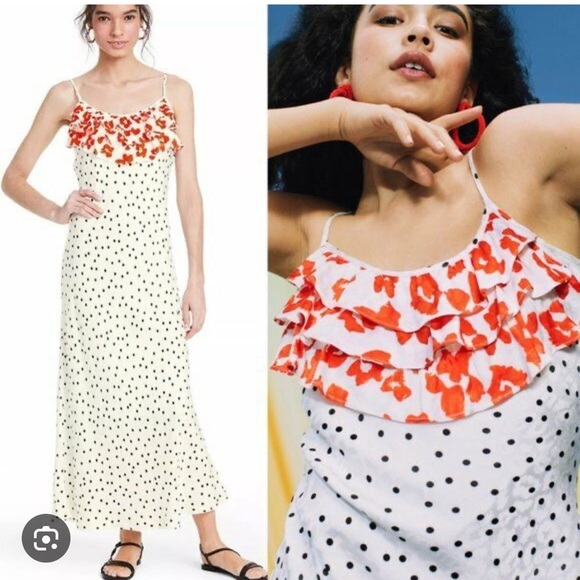 Rixo Dresses Rixo X Target Polka Dot Ruffle Maxi Slip Dress Size Small NWT - Picture 3 of 10